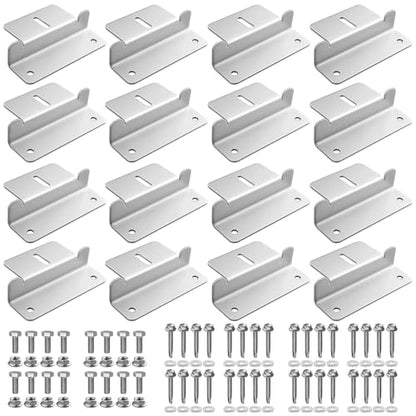 Anbte 16PCS Solar Panel Z Bracket, Solar Mounting Kit for RV, Roof, Silver - color: Silver（16PCS）