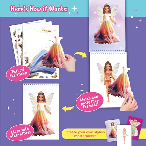 BSCOOL Sticker Dress Up Angels and Fairies Activity Book for Girls - color: Sticker Dress Up Angels and Fairies