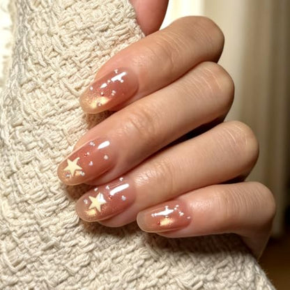 6 Packs (144 Pcs) | Reusable Press on Nails | 6-Style Bundle | 12 Sizes | Each Style 24 Pcs | Soft Neutral & Autumnal - color: Soft Neutral & Autumnal