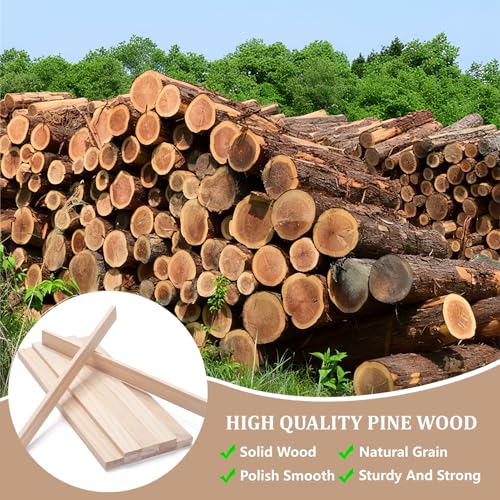 Wooden Dowels for Crafts, Wood Trim Wood Strips Slats for Wall 1/8" × 1" × 12", 30 PCS Square Dowel Rods Wooden Sticks for Crafts, Unfinished Hardwood Sticks Flat Lumber Boards for Woodworking - size: 1/8x1x12 in - 30PCS