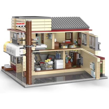 Japanese Street View House Building Blocks -MOC Street View Modular Architecture Initial-D 25th Anniversary Construction Building Toy Set for Adult 1908 Pieces - style: Tofu Shop no box