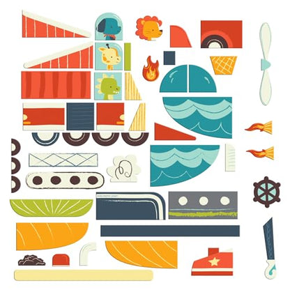 Stephen Joseph Magnetic Activity Set for Kids, Transportation 50-Piece Set - color: Transportation
