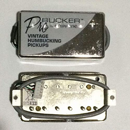 1 Set ProBucker Alnico Bridge&Neck Pickups with Pro Wiring Harness Pots&3 Way Switches for Electric Guitar Chrome(Cream Ring) - color: Chrome(Cream ring)