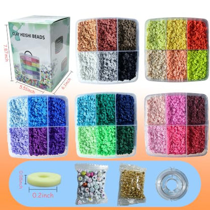 YMSDZHL 45000PCS 30Color Polymer Clay Beads Friendship Bracelet Making Kit - size: 45000+PCS