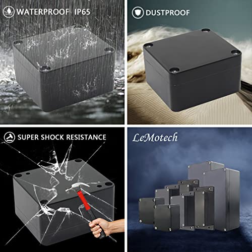 LeMotech Electrical Box ABS Plastic Project Box IP65 Waterproof Junction Box Project Case Universal Enclosure for Electronics Black 2.48x 2.28x 1.37 inch(63x58x35mm)(Pack of 2) - color: Black (2 packs), size: 2.48" x 2.28" x 1.37"