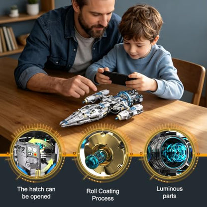 STEM Space Building Toys for Kids Ages 8-12 with Remote & APP Control, Technic Coding Spaceship & Robotic Toys for 8-14 Year Old Boys Girls, Buildable 2 in1 Models with 1468 PCS