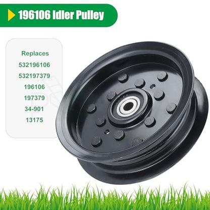 2 Pack 532196104 with 532196106 Idler Pulley for Husvqarna 54" Deck - color: T25 196104+2×196106