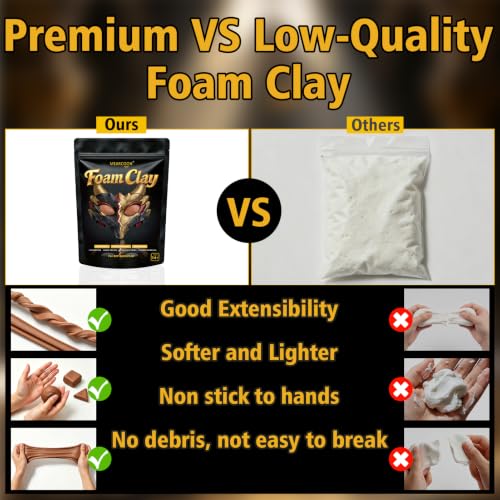 MEARCOOH Modeling air Dry Foam Clay Brown Cosplay Magic Clay 300g (10.58oz) - color: Brown, size: 300g