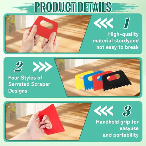 15 PCS Plastic Textured Art Supplies Kit with 3PCS Scrapers Art Tools - color: 18 Pcs
