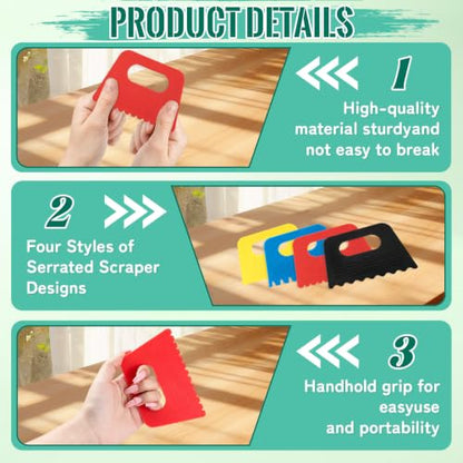 15 PCS Plastic Textured Art Supplies Kit with 3PCS Scrapers Art Tools - color: 18 Pcs