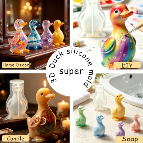 3D Duck Resin Mold, Cute Animal Silicone Mold for Epoxy Casting - color: Cute Duck Resin Mold