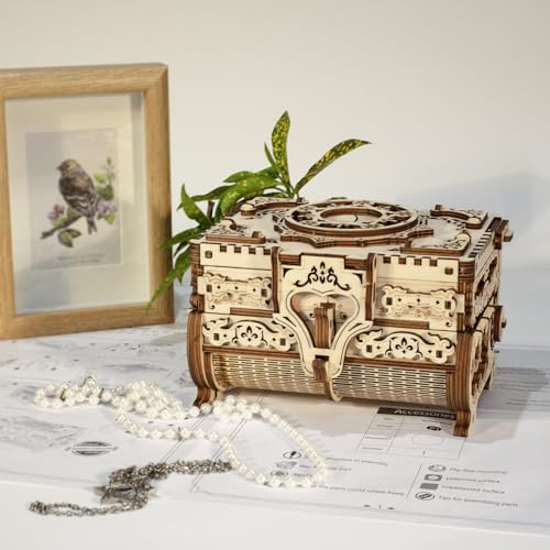 3D Wooden Puzzles for Adults,Wooden Toy for Kids and Adults,Model Building Kit,Educational Brain Teaser,Best Educational Christmas Birthday Day Gift for Friends (Wooden Antique Box) - color: Wooden Antique Box