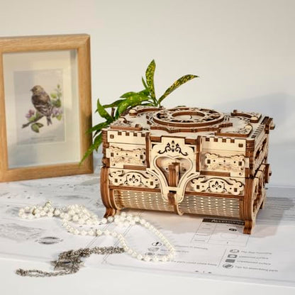 3D Wooden Puzzles for Adults,Wooden Toy for Kids and Adults,Model Building Kit,Educational Brain Teaser,Best Educational Christmas Birthday Day Gift for Friends (Wooden Antique Box) - color: Wooden Antique Box
