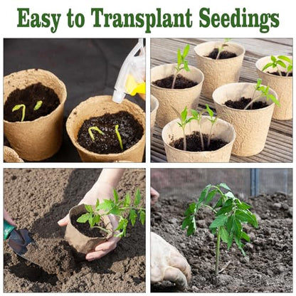 INCIKITI Biodegradable Peat Pots for Seedling - 120 Pack 3.15 inch Biodegradable Plant Seed Starters Kits with 30 Plant Labels, Garden Germination Nursery Pots for Flower Vegetable Seed Germination - size: 120 Pack
