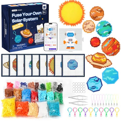 Caydo Solar System Fuse Beads Kit, STEM Space Science Toys Gift for Kids