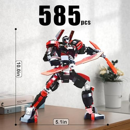 HIGH GODO Wanderer Mech Building Blocks Set for Adults，Dark Robot Model Building Kit with 2 Multiple Weapons, 585 Pieces Creative Collectible Gift for Teens 14+ - style: Wanderer Mech
