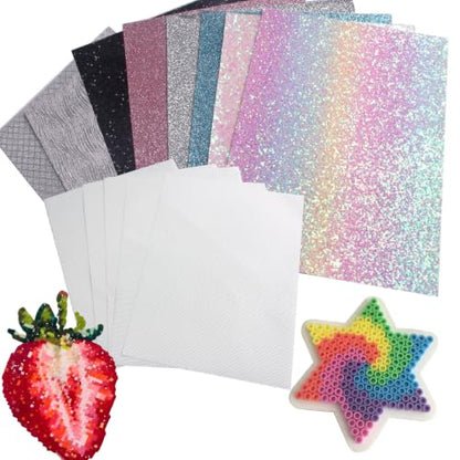 Fuse Bead Iron Paper Ironing Cloth Thick Texture Edge Binding Heat-Resistant Reusable Rainbow Gradient Fabric for Fuse Bead Towel Iron-On Transfer Craft Accessories Tool(Size:7.9"X6"A5) - size: Medium