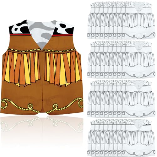 Yearntown 36 Pcs Color Your Own Western Vest Craft Kit