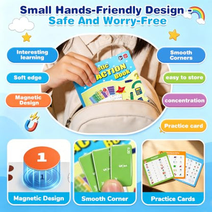 homicozy Magnetic Fraction Playbook for Kids 6-12, Visual Fraction Tiles - color: Blue
