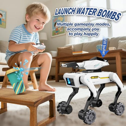 3 in 1 Robot Dog with Wheels Kit, 30+ Bionic Actions, Voice & Remote Control, Programmable Moves, Rechargeable Battery, All-Terrain Stunt Pet Toy for Kids(Removable Claw & Cannon) - style: 3 IN 1 Robot Dog with Wheels