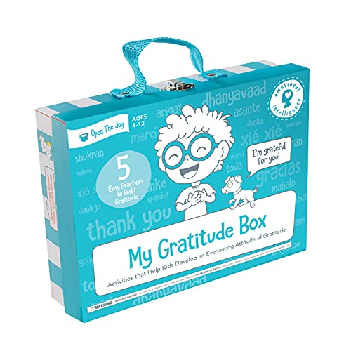Open The Joy Gratitude Box for Kids - DIY Wooden Craft, Clay Bowl Kit, Origami Activities, Gratitude Journal, and Reflection Cards - Educational Emotional Learning Toys for Ages 4+
