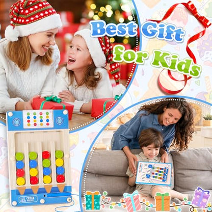 3 4 5 Year Old Boy Birthday Gift, Kids Magnetic Color Matching Puzzle Board - color: Ice Cream
