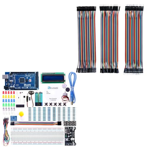 ELEGOO MEGA R3 Starter Kit and 120pcs Dupont Wire Kit Bundle for STEM