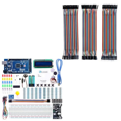 ELEGOO MEGA R3 Starter Kit and 120pcs Dupont Wire Kit Bundle for STEM