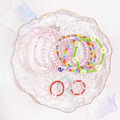 Redtwo 3mm Glass Seed Beads for Jewelry Making, 8000PCS Bracelet Making Kit - size: 3mm-8000