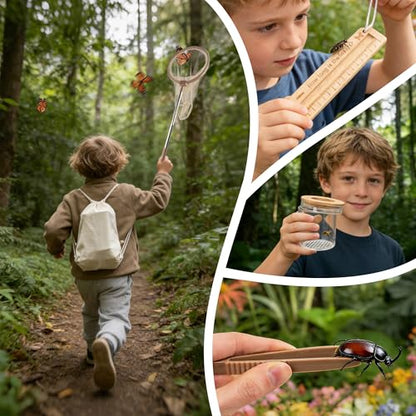 11Pcs Wooden Bug Catcher for Kids, Outdoor Explorer Bug Catching Kit