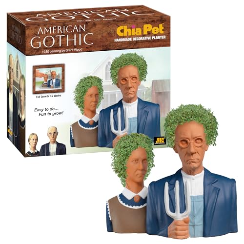 Chia Pet American Gothic Terracotta Planter with Seed Pack - style: American Gothic