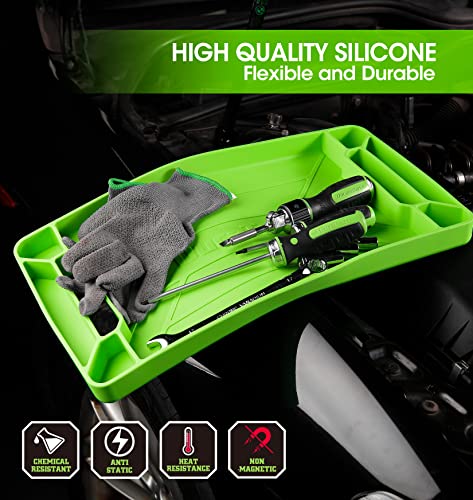 DURATECH 3PC Flexible Tool Tray, Silicone Tool Holder for Mechanics Storage