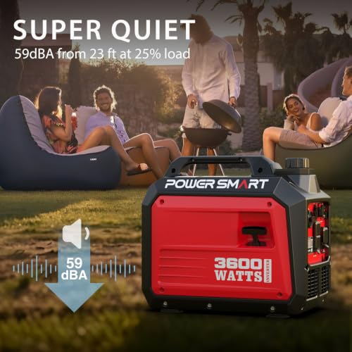 PowerSmart 3600 Watt Portable Inverter Generator for Camping or Home Use