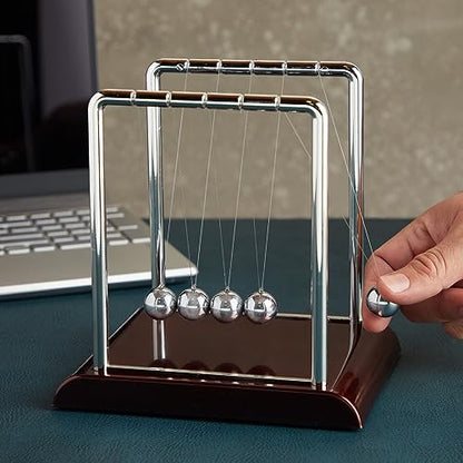 Juvale Newtons Cradle Pendulum - 7 x 6 x 7 in, Silver Stainless Steel - Desk Decor & Office Decor for Men - Stress Relief Desk Toy - Science Teacher Gift & Physics Toy (Pack of 2) - size: 7 x 7.1 x 5.9 inch (Pack of 2)