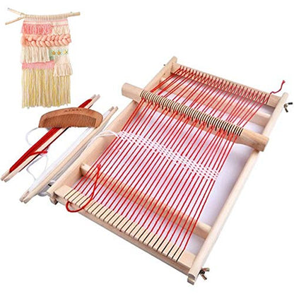 KISSBUTY Wooden Multi-Craft Weaving Loom Large Weaving Frame to Handcraft for Beginners, 9.9 by 15.7 by 1.3 Inches (Wooden)
