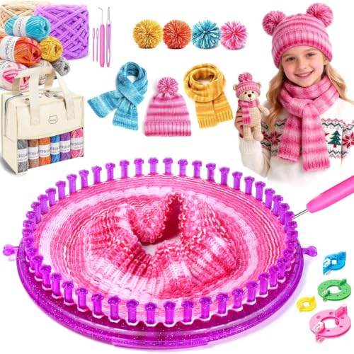 96Pc Weaving Loom Kit, Knitting Loom Kit with Storage Bag & Crochet Hooks