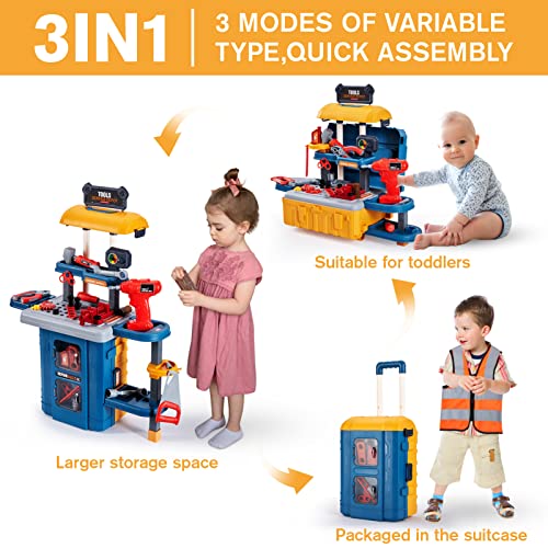 Kids Tool Bench with Tool Box & Electric Drill, Toddler Tool Set - color: Tool Bench Playset