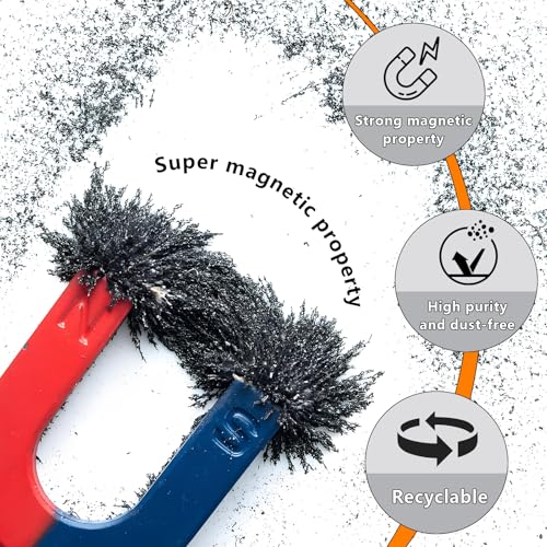 GOODTAKE Iron Filings, Iron Shavings, Iron Powder, Magnetic Powder, Iron Oxide Powder, Metal Shavings, Magnetic Sand Ideal for Science Experiments, Educational Projects Magnetic Studies (8 Ounces) - size: 8 Ounces