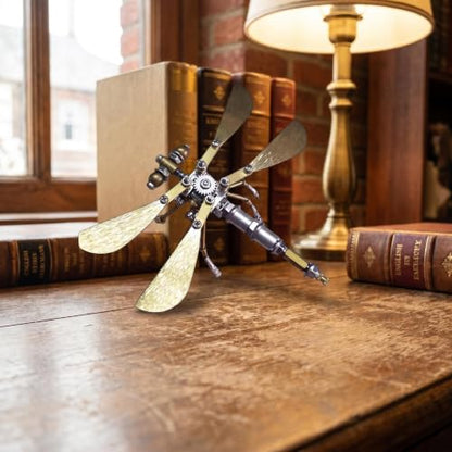 3D Metal Puzzle Kit for Adults Teens Steampunk Dragonfly 140+ Pcs Mechanical Assembly Models 3 Hours to Build Ideal for Gifts and Decorations (Ujinensis Dragonfly) - style: Ujinensis Dragonfly
