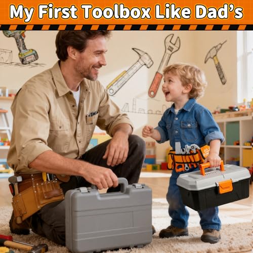 KidBloom Kids Tool Set, 50 Pcs Construction Toys, Toys for 3 Year Old Boys - color: Black