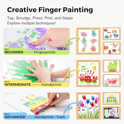 Jar Melo Washable Finger Paints for Toddlers, 10 Colors - style: 10 Colors