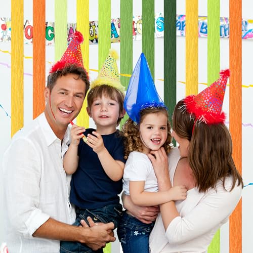 Crepe Paper Streamers 8 Rolls, 10 x 98Inch 8 Yellow&Green Colors - color: Yellow&Green