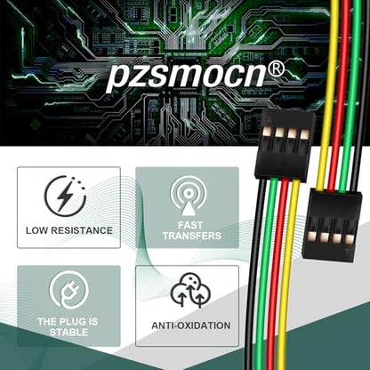 10 Sets / 60 Pcs for Dupont 2.54mm 4-Pin Connector Kit 24AWG 20cm - size: 4-Pin, style: Female to Female