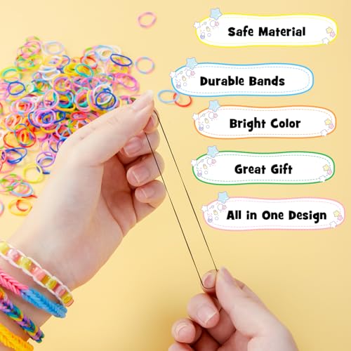 INSCRAFT Rubber Band Refill Kit: 18,950+ Rubber Bands in 37 Colors, S-Clips, Beads, Backpack Hooks, Tassels and More, DIY Friendship Bracelet Making Kits, Christmas Birthday Gift for Kids