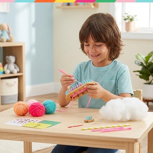 Bright Stripes Nimble Knitter Adjustable Loom Craft Kit for Kids, Ages 8+ - color: Multicolor, style: Nimble Knitter
