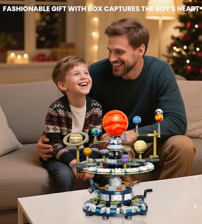 Rotatable Solar System Building Set, Space Exploration Building Blocks Set, Solar System Toys for Birthday for Teens Ages 12-14+ (963pcs)