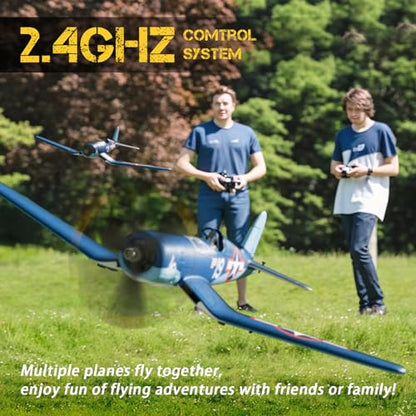 VOLANTEXR Brushless RC Plane 4 Channel - F4U Corsair 500mm RC Airplane with 3D Aerobatic & XPilot Stabilizer, 3 Flight Modes, 2.4G Remote Control Airplane RTF Fully Assembled 19in x16 inches