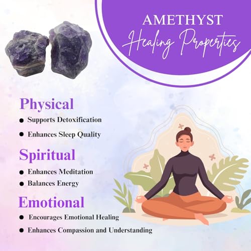 Crystals, Rocks, Jade, Crystals and Healing Stones, Witchcraft Supplies, Healing Crystals, Stones, Healing Stones, Rock Collection, Agate, Raw Stones (Amethyst, 2 Pcs) - color: Amethyst