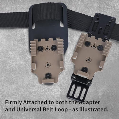 Quick Locking System Kit (QLS Kit), QLS 19 Locking Fork and QLS 22L Receiver Plate for Drop Leg Holster, Duty Belt and Low Ride Universal Belt Loop - color: TAN 1-Pack-QLS KIT SET