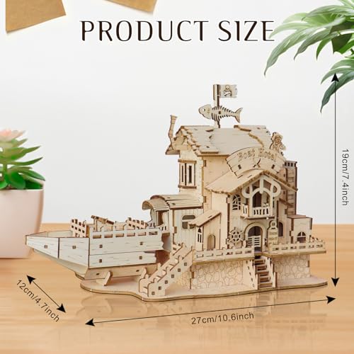 3D Wooden Puzzles for Adults, DIY Pirate Ship Model Building Kit